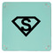 Super Hero Letters 9" x 9" Teal Leatherette Snap Up Tray - APPROVAL
