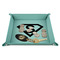 Super Hero Letters 9" x 9" Teal Leatherette Snap Up Tray - STYLED