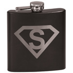 Super Hero Letters Black Flask Set (Personalized)