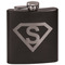 Super Hero Letters Black Flask - Engraved Front