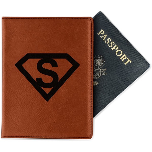 Custom Super Hero Letters Passport Holder - Faux Leather - Single Sided