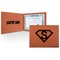 Super Hero Letters Cognac Leatherette Diploma / Certificate Holders - Front and Inside - Main