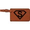 Super Hero Letters Cognac Leatherette Luggage Tags