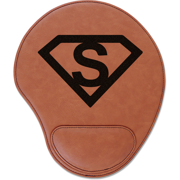 Custom Super Hero Letters Leatherette Mouse Pad with Wrist Support