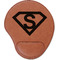 Super Hero Letters Cognac Leatherette Mouse Pads with Wrist Support - Flat