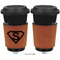 Super Hero Letters Cognac Leatherette Mug Sleeve - Single Sided Apvl