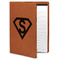 Super Hero Letters Cognac Leatherette Portfolios with Notepad - Large - Main