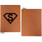 Super Hero Letters Cognac Leatherette Portfolios with Notepad - Large - Single Sided - Apvl