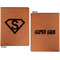 Super Hero Letters Cognac Leatherette Portfolios with Notepad - Small - Double Sided- Apvl