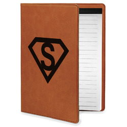 Super Hero Letters Leatherette Portfolio with Notepad - Small - Single Sided
