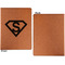 Super Hero Letters Cognac Leatherette Portfolios with Notepad - Small - Single Sided- Apvl