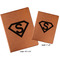 Super Hero Letters Cognac Leatherette Portfolios with Notepads - Compare Sizes