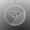 Super Hero Letters Engraved Glass Ornament - Round (Front)