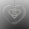 Super Hero Letters Engraved Glass Ornaments - Heart