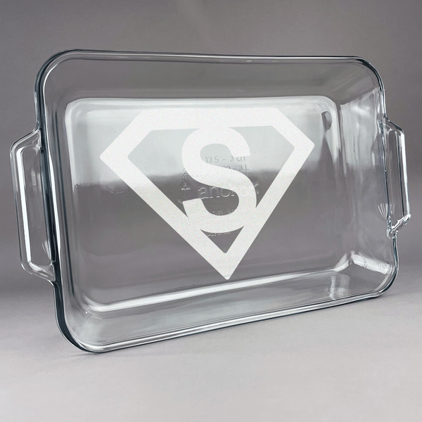Custom Super Hero Letters Glass Baking and Cake Dish