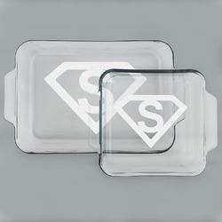 Super Hero Letters Set of Glass Baking & Cake Dish - 13in x 9in & 8in x 8in