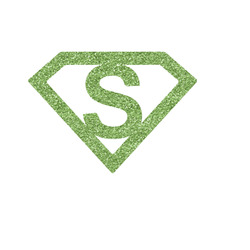 Super Hero Letters Glitter Iron On Transfer- Custom Sized (Personalized)