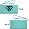 Super Hero Letters Ladies Wallets - Faux Leather - Teal - Front & Back View