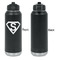 Super Hero Letters Laser Engraved Water Bottles - Front Engraving - Front & Back View