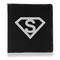 Super Hero Letters Leather Binder - 1" - Black - Front View