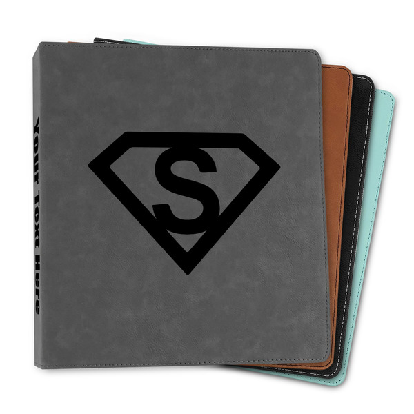 Custom Super Hero Letters Leather Binder - 1" (Personalized)