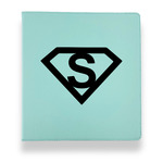 Super Hero Letters Leather Binder - 1" - Teal (Personalized)