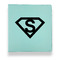 Super Hero Letters Leather Binders - 1" - Teal - Front View