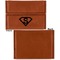 Super Hero Letters Leather Business Card Holder Front Back Single Sided - Apvl