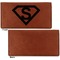 Super Hero Letters Leather Checkbook Holder Front and Back Single Sided - Apvl