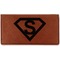 Super Hero Letters Leather Checkbook Holder - Main