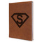 Super Hero Letters Leather Sketchbook - Large - Double Sided - Angled View