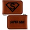 Super Hero Letters Leatherette Magnetic Money Clip - Front and Back
