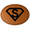 Super Hero Letters Leatherette Patches - Oval