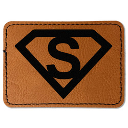 Super Hero Letters Faux Leather Iron On Patch - Rectangle