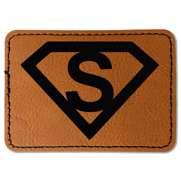 Custom Super Hero Letters Faux Leather Iron On Patch - Rectangle