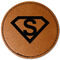 Super Hero Letters Leatherette Patches - Round