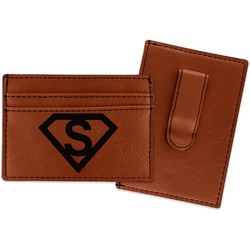 Super Hero Letters Leatherette Wallet with Money Clip (Personalized)