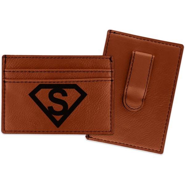 Custom Super Hero Letters Leatherette Wallet with Money Clip