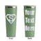 Super Hero Letters Light Green RTIC Everyday Tumbler - 28 oz. - Front and Back