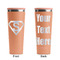 Super Hero Letters Peach RTIC Everyday Tumbler - 28 oz. - Front and Back