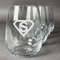 Super Hero Letters Personalized Stemless Wine Glasses (Set of 4)