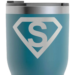 Super Hero Letters RTIC Tumbler - Dark Teal - Laser Engraved - Double-Sided (Personalized)