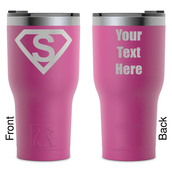 Custom Super Hero Letters RTIC Tumbler - Magenta - Laser Engraved - Double-Sided (Personalized)
