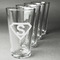Super Hero Letters Set of Four Engraved Pint Glasses - Set View