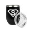 Super Hero Letters Stainless Wine Tumblers - Black - Double Sided - Alt View