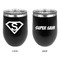 Super Hero Letters Stainless Wine Tumblers - Black - Double Sided - Approval