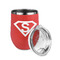 Super Hero Letters Stainless Wine Tumblers - Coral - Double Sided - Alt View
