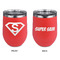 Super Hero Letters Stainless Wine Tumblers - Coral - Double Sided - Approval