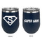 Super Hero Letters Stainless Wine Tumblers - Navy - Double Sided - Approval