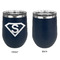 Super Hero Letters Stainless Wine Tumblers - Navy - Single Sided - Approval